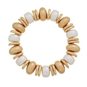 Pearl Station & Chunky Disk Bracelet